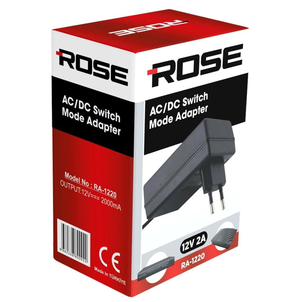 12V 2A PLASTİK ADAPTÖR (HD UYDULARA) RA-1220