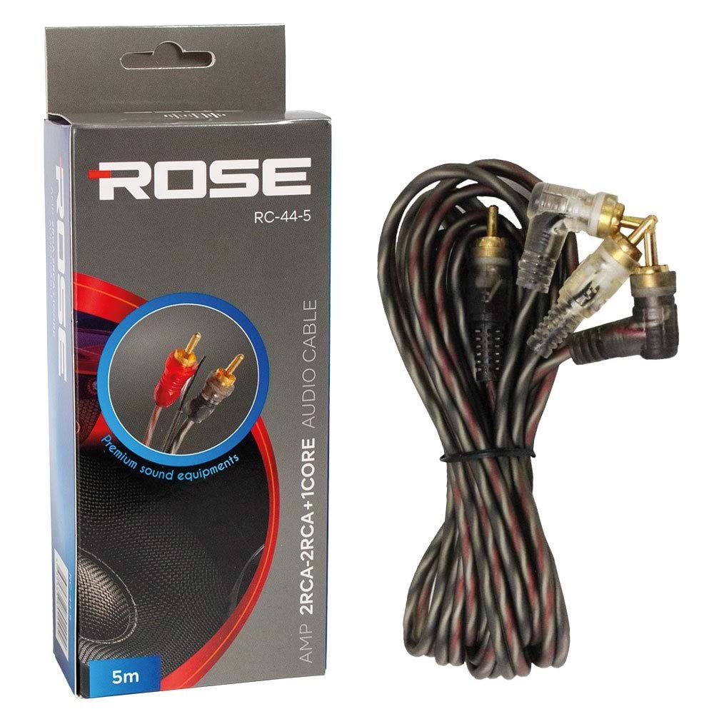 2RCA 2RCA ŞEFFAF 5METRE TETİKLİ OTO ANFİ KABLOSU RC-44-5