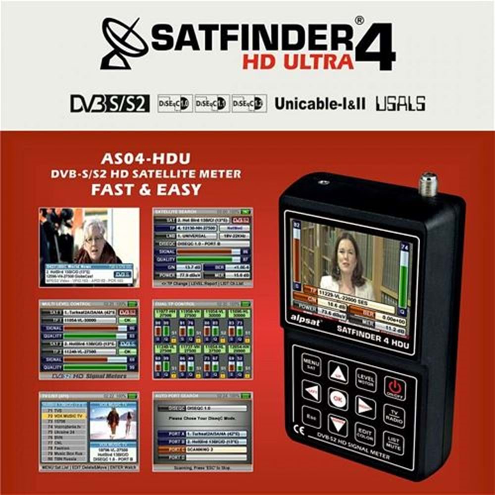 ALPSAT AS04-HD ULTRA SATFİNDER 4 UYDU AYAR CIHAZI