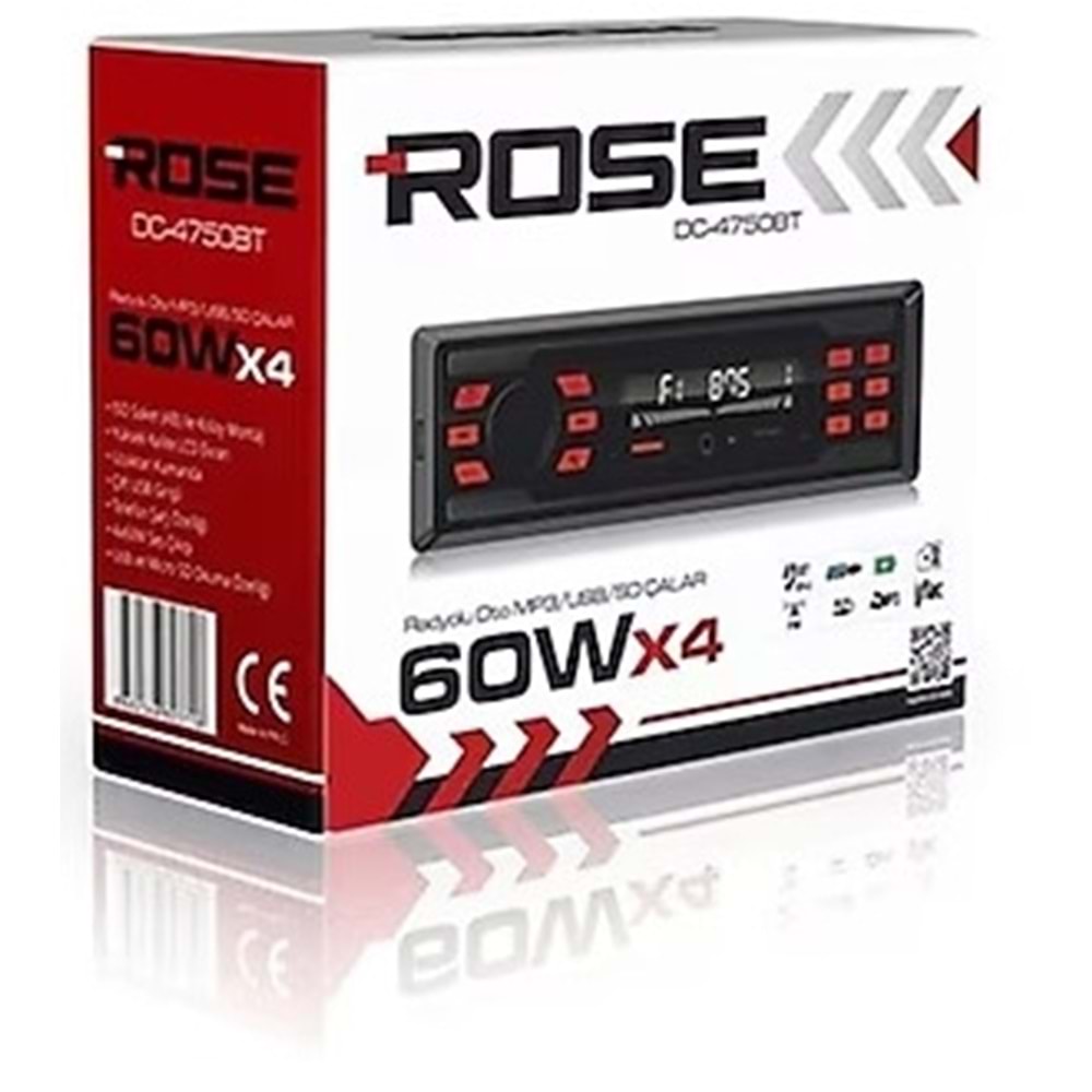 ROSE DC-4750BT USB/SD/FM/AUS BLUETOOTHLU OTO TEYP