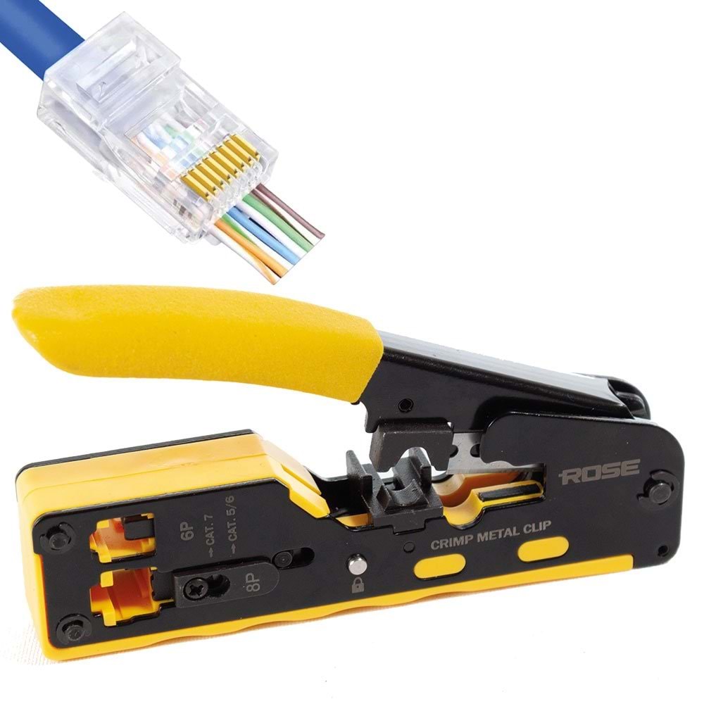 EZ-RJ45 RJ11 YENİ NESİL PENSE PROFESYONEL RJ45 RJ11 PENSESİ CAT5-CAT6 IRPNS01 RC-812