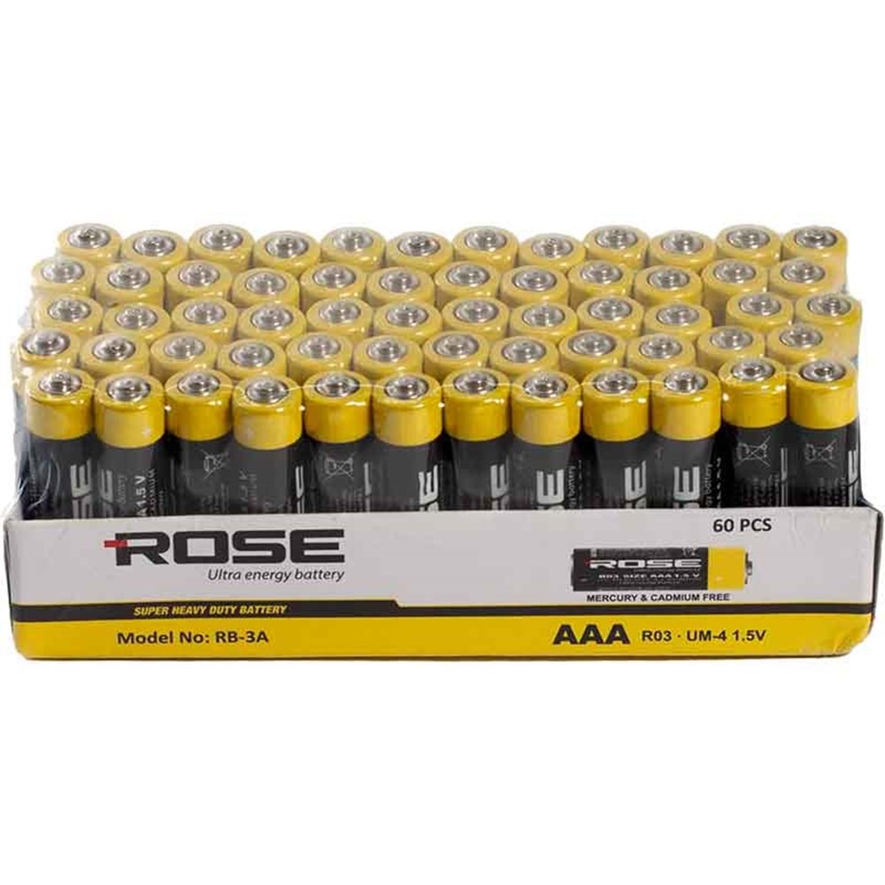 ROSE KÜÇÜK KUMANDA PİLİ AAA KUMANDA PİLİ (60LI) RB-03