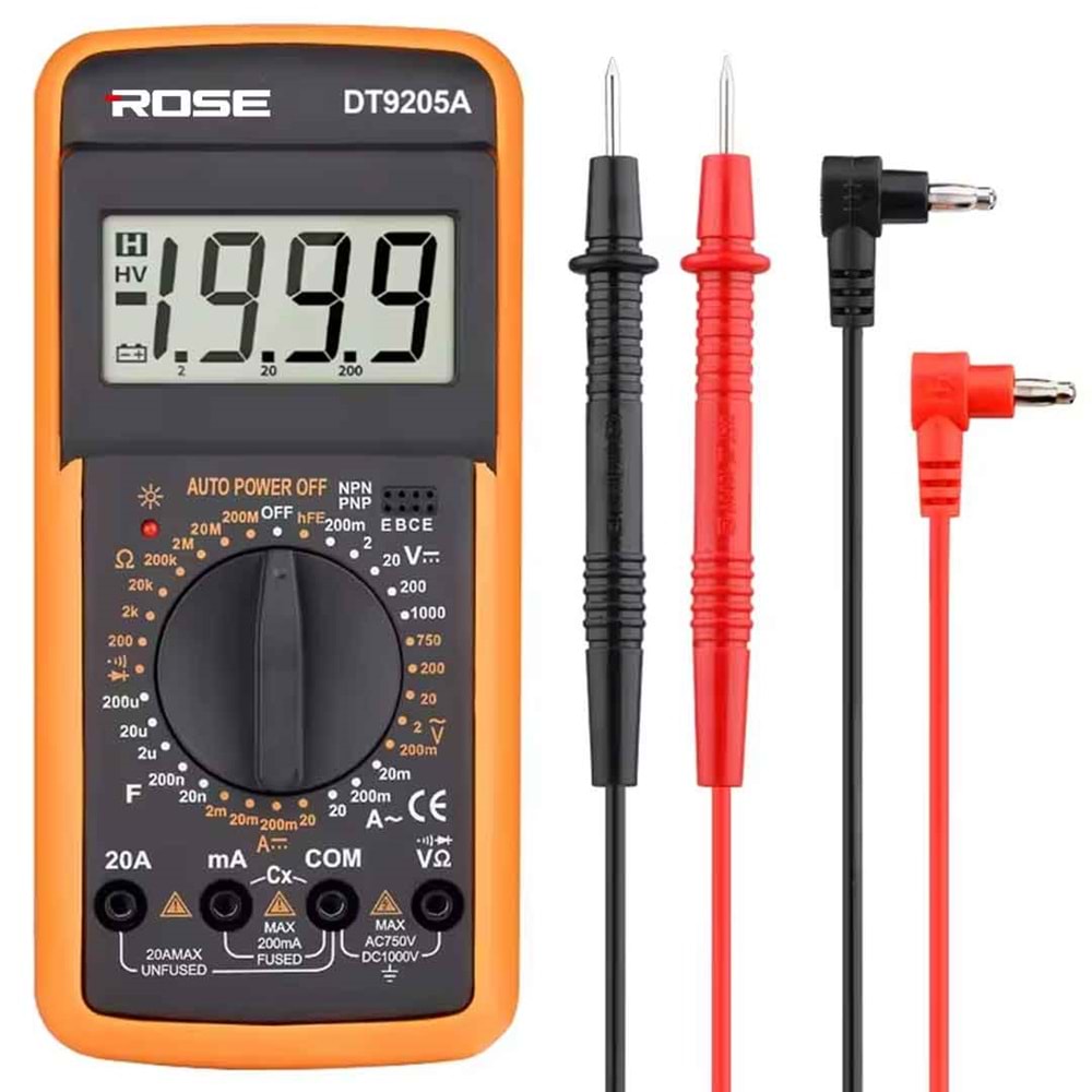 ROSE DT9205A PROFESYONEL USTA TİPİ DİJİTAL ÖLÇÜ ALETİ
