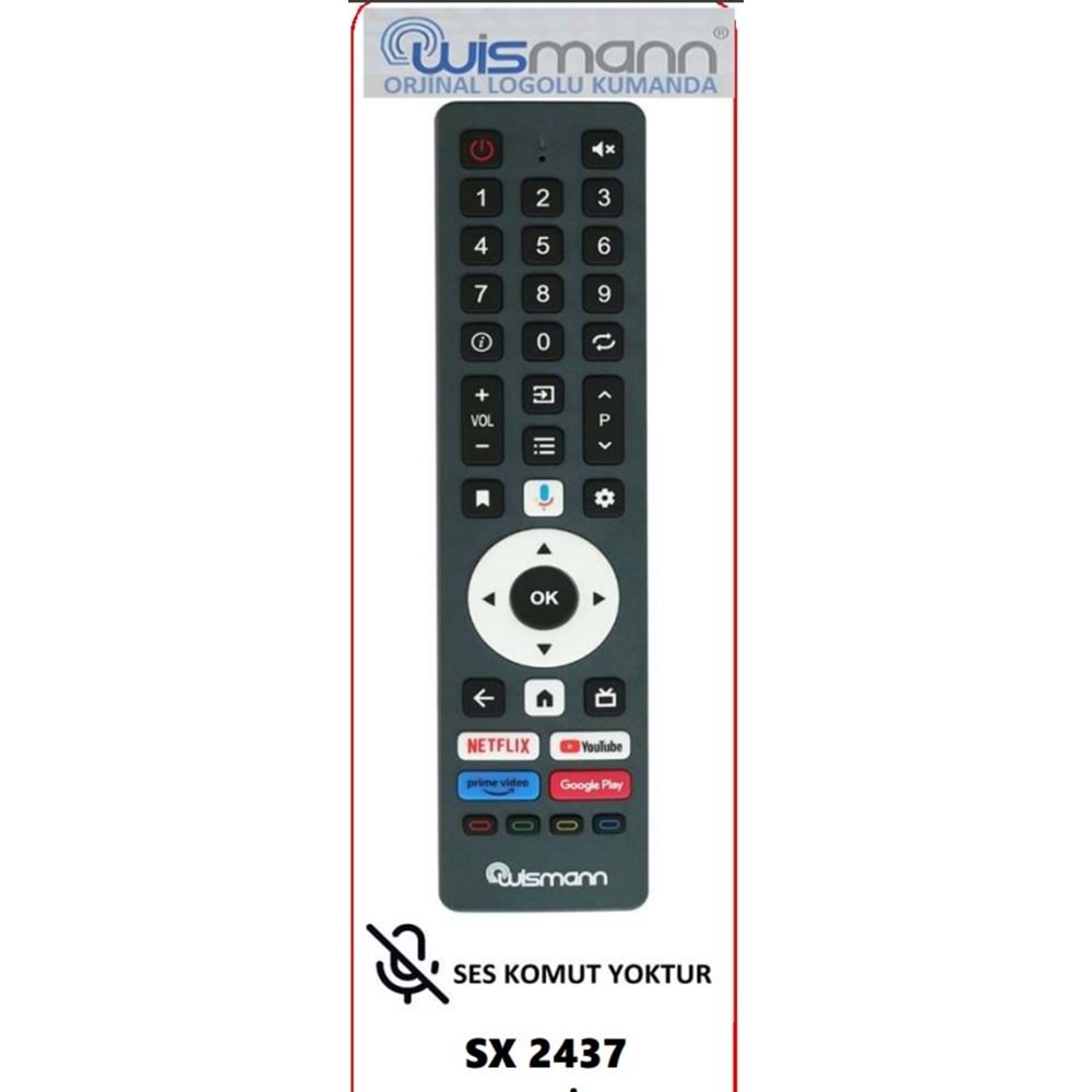 LCD KUMANDA BOTECH WİSMANN GOOGLE TV SESSİZ SX2437