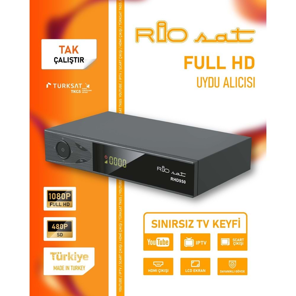 RİOSAT RHD950 KASALI FULL HD 1080P UYDU ALICISI
