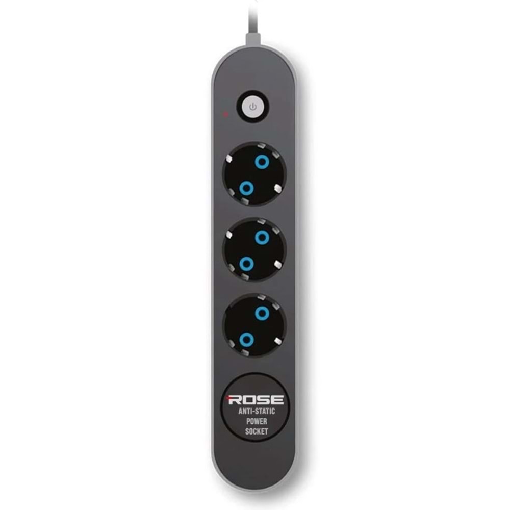 ROSE GR-3002M 3LÜ AKIM KORUMALI 16A 3X2,5MM KABLO 2 METRE PRİZ