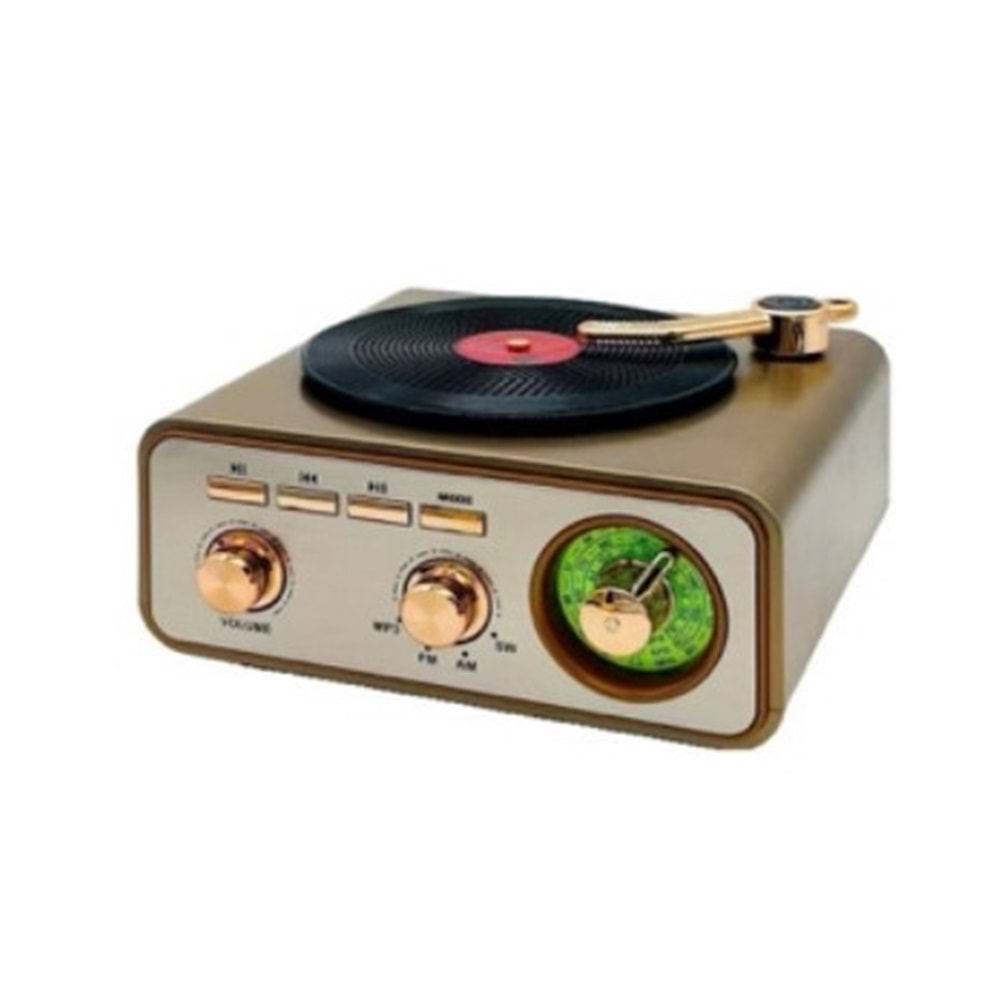 ROSE SP-425 PİKAP GÖRÜNÜMLÜ FM RADYO USB MİCRO SD AUX TYPE-C BLUETOOTH HOPARLÖR MEİER MD-1217BT BT-888