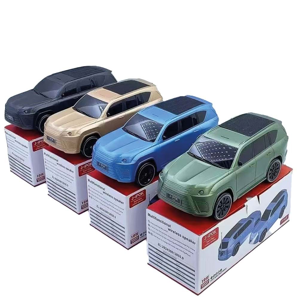 ROSE SP-609 SUV ARABA GÖRÜNÜMLÜ SOLAR GÜNEŞ ENERJİLİ USB MİCRO SD TAŞINABİLİR BLUETOOTH HOPARLÖR J-İPOK P368