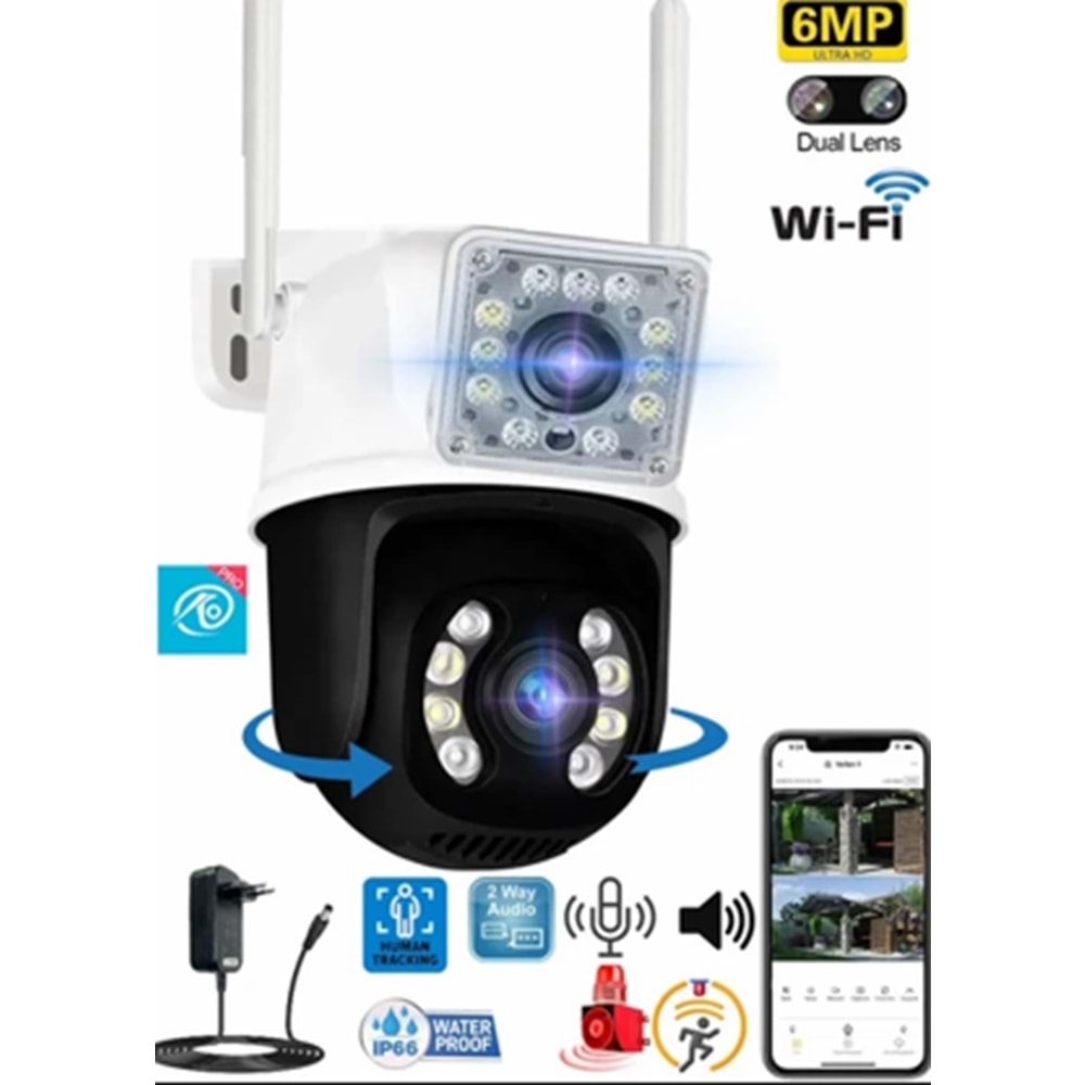 O-KAM-5012 3MP 10X ZOOM GECE GÖRÜŞLÜ WİFİ PTZ KAMERA