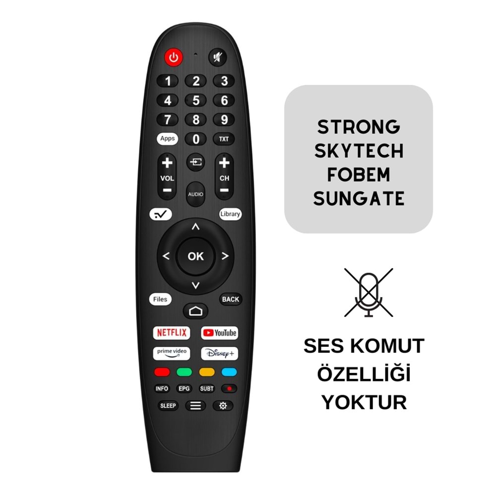 LCD KUMANDA STRONG KK0406 WHALEOS SUNGATE FOBEM SKYTECH NETFLİX YOUTUBE PRİME VİDEO DİSNEY