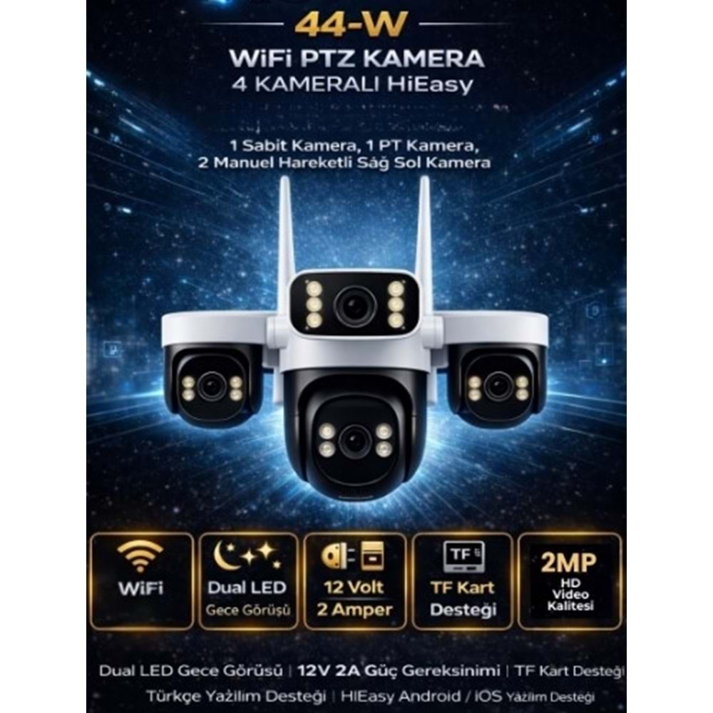 X5TECH RX-44W 4 KAMERALI 4MP+4MP+4MP+4MP WİFİ HİEASY