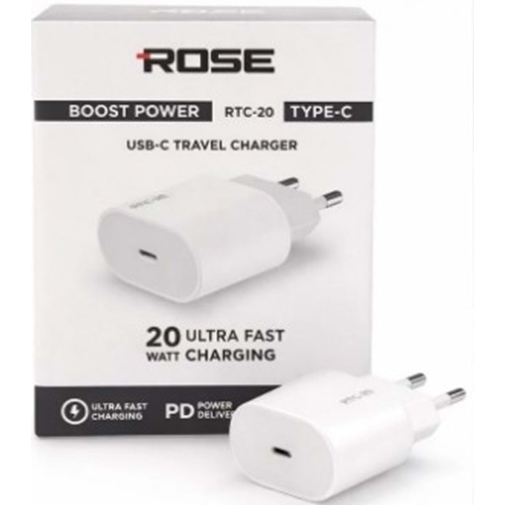 ROSE RTC-20 20W ULTRA HIZLI TYPE-C ŞARJ ALETİ