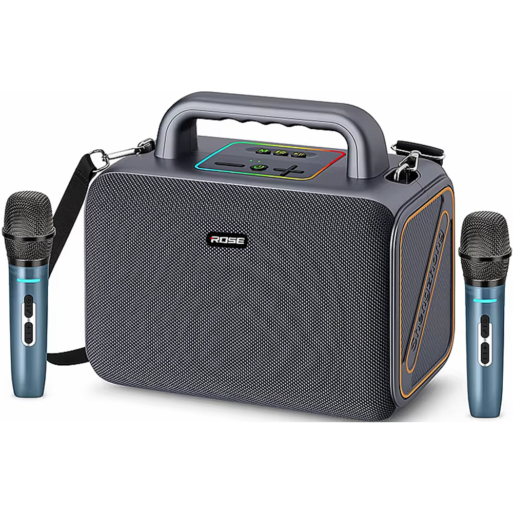 ROSE HP-606 ÇİFT KABLOSUZ MİKROFONLU OUTDOOR DIŞ MEKAN USB/SD/TWS/FM 80W TAŞINABİLİR BLUETOOTH MÜZİK KUTUSU HOPARLÖR