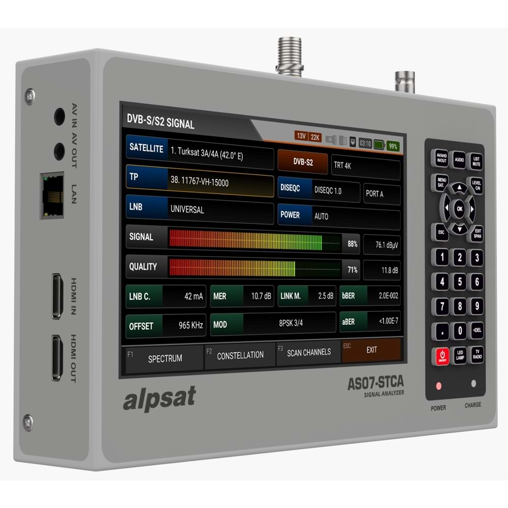 ALPSAT AS07-STCA 4K SATFİNDER 7 UYDU AYAR CİHAZI