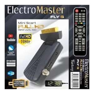 ELEKTROMASTER DİSPLAY GÖZLÜ FLY-S HEM FULL HD HEM SCART UYDU 2IN1 UYDU ALICISI