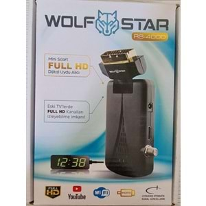 WOLFSTAR RS-4000 BÜYÜK KUMANDA DİSPLAY GÖZ HEM FULL HD HEM SCART HD UYDU 2IN1 UYDU ALICISI