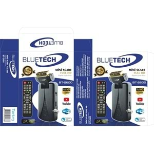 BLUETECH BT-2600 BÜYÜK KUMANDA DİSPLAY GÖZ HEM FULL HD HEM SCART HD UYDU 2IN1 UYDU ALICISI