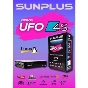 SUNPLUS VİPBOX UFO 4S 4GB DDR3 RAM LİNUX XTREAM DESTEĞİ DAHİLİ WİFİ ETHERNET GİRİŞLİ