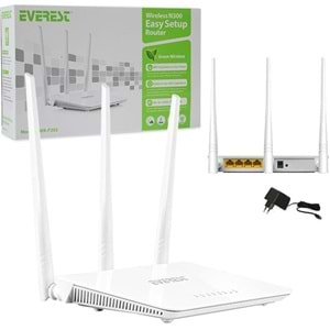 EVEREST EWR-F303 N300 2.4 GHZ 300 MBPS 4 PORT KABLOSUZ 3 ANTENLİ ROUTER