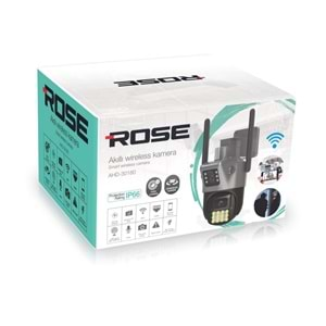 ROSE AHD-30180 DIŞ MEKAN ÇİFT KAMERALI 360 DERECE DÖNEBİLEN WİFİLİ MİKROFONLU HAFIZA KARTI DESTEKLİ WİRELESS KAMERA