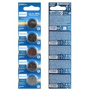 TEKLİ PHİLİPS CR2032 LİTYUM PARA PİL (5Lİ PAKET)
