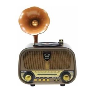 ROSE SP-428 FM RADYO USB AUX HAFIZA KARTI DESTEKLİ GRAMAFON GÖRÜNÜMLÜ TAŞINABİLİR BLUETOOTH HOPARLÖR MD-1319BT BT-888