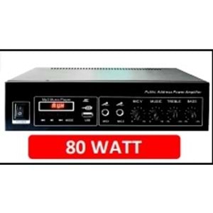 ROSE FR-100U 80 WATT 2 MİKROFON GİRİŞLİ 2 ÇEŞİT GÜÇ ÇIKIŞLI GİRİŞ SEVİYESİ KONTROLÖRÜ ANFİ