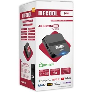 RİOSAT MECOOL SLİM 2GB RAM 16GB HAFIZA 2 YIL FREE XTREAM 4K ULTRA HD 60 FPS QUAD CORE İŞLEMCİ 2.4GHZ WİFİ ANDROİD TV BOX
