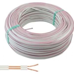 BAKIR 2X0,75 BEYAZ 100MT KABLO