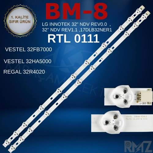 BM-8 (2X11LED 57,3CM) VESTEL 32'' B-111 RTL0111 REV0 2REV1.1 JL.D320B1235 078CS-C 32HA5000 57.5CM 11LED