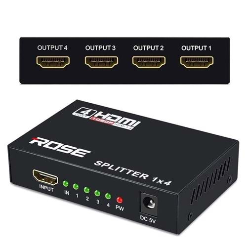 1/4 HDMI SPLİTTER ÇOĞALTICI 1.4V 1080İ-1080P 1X4 HDMI-104 IRN-04H