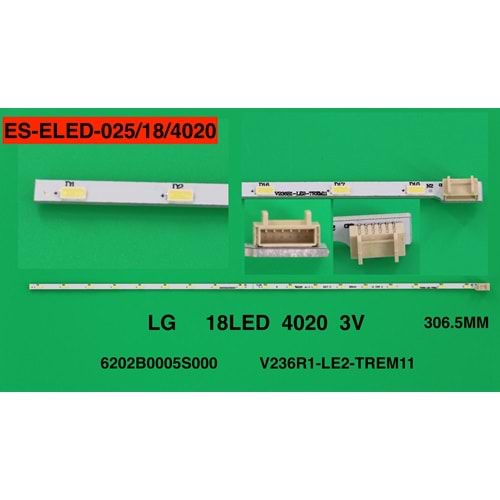 BM-5004 (1X18LED) LG B-1350 RTL0024 V236R1-LE2-TREM11 - 6202B0005S000 4020 3V - 18 LEDLİ 30.6 CM