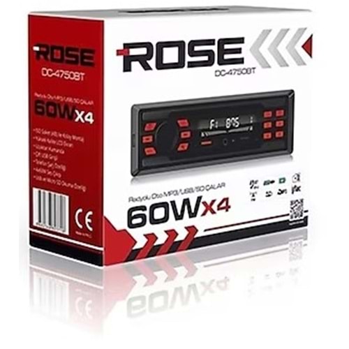 ROSE DC-4750BT USB/SD/FM/AUS BLUETOOTHLU OTO TEYP