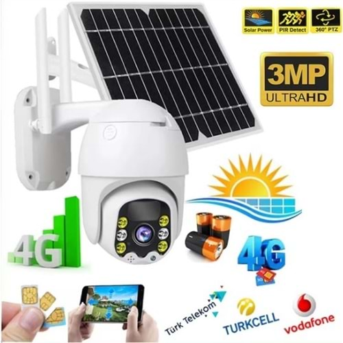 RADEX RX-14 3MP 4K 4G SİM KARTLI GÜNEŞ PANEL DUAL LENS SOLAR MİKROFON 360 PTZ İP KAMERA