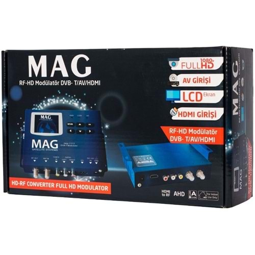 MAG MG-17313 LCD EKRANLI HD-RF CONVERTER FULL HD DVB-T ENCODER MODULATOR (DVB-T/AV/HDMI)