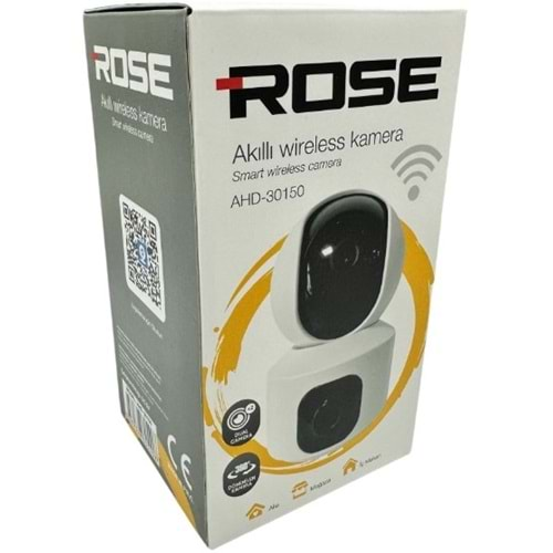 ROSE AHD-30150 İÇ MEKAN 5V İLE ÇALIŞAN ÇİFT KAMERALI 360 DERECE DÖNEBİLEN WİFİLİ GECE GÖRÜŞLÜ MİKROFONLU WİRELESS PTZ KAMERA