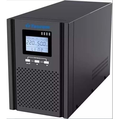 TESCOM TEOS+ 3KVA 1F/1F (6X7AH) 4/8 DK LCD ONLİNE UPS KESİNTİSİZ GÜÇ KAYNAĞI