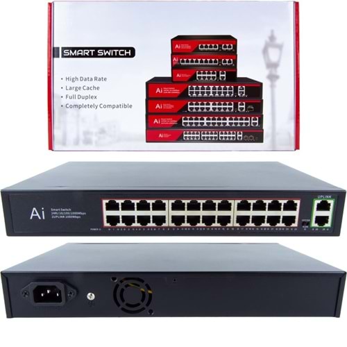 İRONSTAR 24G20GB 24+2 10/100/1000MBPS SMART TAMAMI GİGABİT POE SWITCH