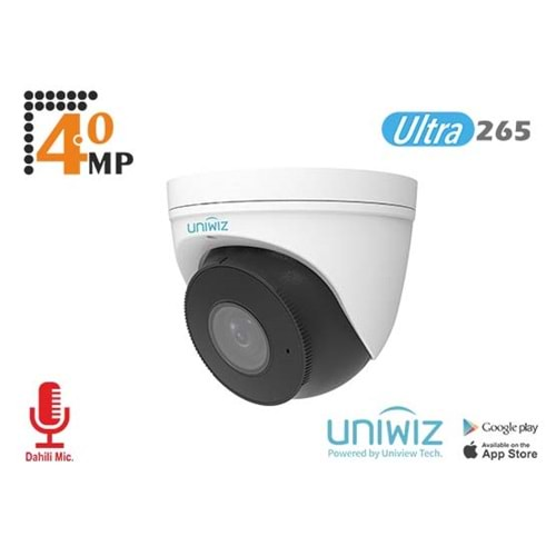 UNV UNİWİZ IPC-T314-APKZ 4MP 2,8MM-12MM MOTORİZE LENS H265 DAHİLİ MİKROFONLU DOME İP KAMERA