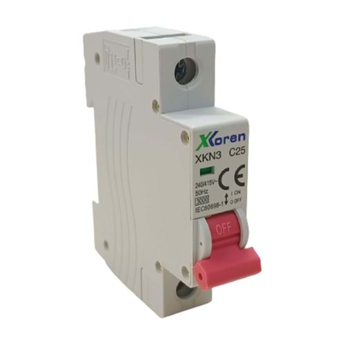XKOREN XKN6 C TİPİ 6KA 25A TEKLİ OTOMATİK SİGORTA
