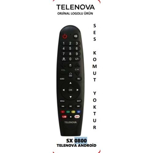 LCD KUMANDA TELENOVA ANDROİD TV SESSİZ SX0800