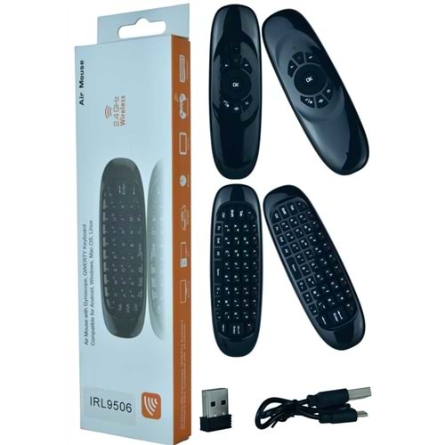 KUMANDA KLAVYELİ AKILLI KUMANDA WİRELESS 2.4GHZ USBLİ IRL9506
