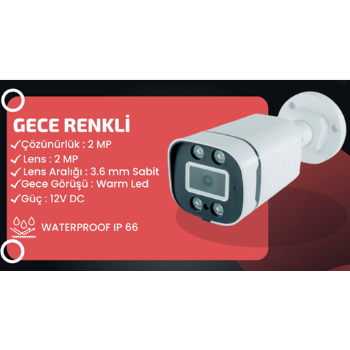 BLUEMASTER BM-50AHD 2MP 3.6MM WADMLED GECE RENKLİ AHD KAMERA