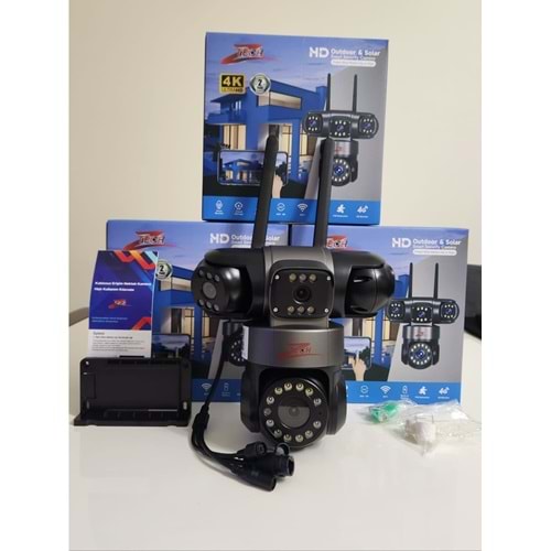 ZTECH ZR-Z6PRO 4 KAMERALI GECE GÖRÜŞLÜ ÇİFT YÖNLÜ SESLİ AKILLI ALARM 4X2MP PTZ WİFİ KAMERA
