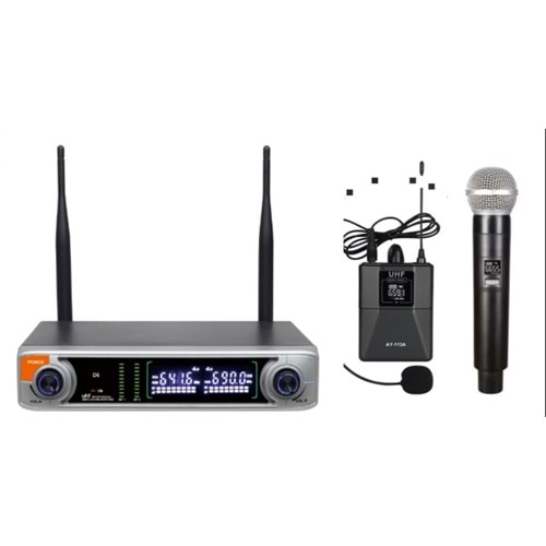 ROSE R-702 EY 48X2 TİPİ FREKANS SEÇENEĞİ 1 ADET EL MİKROFONU 1 ADET YAKA MİKROFONU