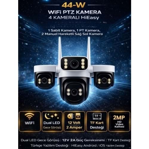 X5TECH RX-44W 4 KAMERALI 4MP+4MP+4MP+4MP WİFİ HİEASY