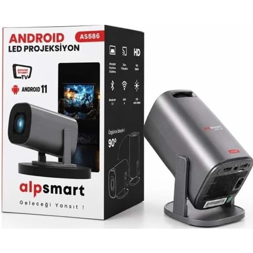 ALPSMART AS-586 ANDROİD 11 1GB RAM 8GB HAFIZA LED PROJEKSİYON AS586