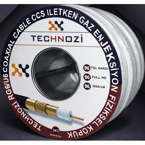 TECHNOZİ 96 TEL 100 METRE ANTEN KABLOSU 100MT RG6U6