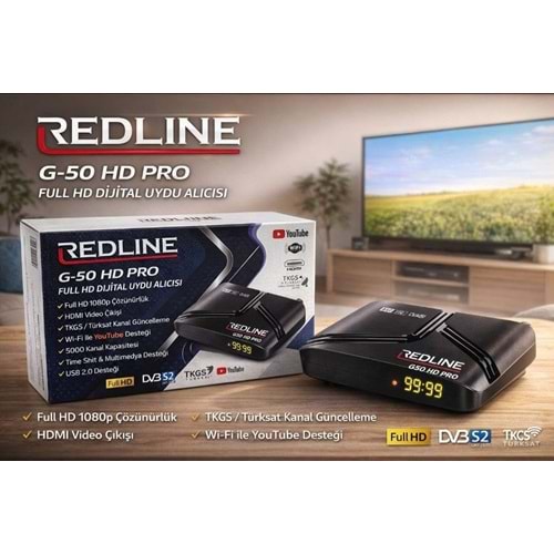 REDLİNE G-50 HD PRO DİSPLAY GÖZLÜ FULL HD DİJİTAL UYDU ALICISI G50
