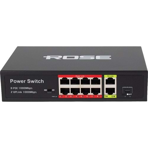 ROSE 8+2 TAMAMI GİGABİT POE SWITCH 10/100/1000 MBPS PR-840FG